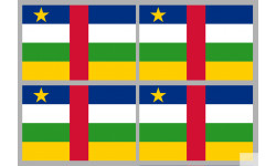 Drapeau République centrafricaine - 4 stickers - 9.5 x 6.3 cm - Sticker/autocollant