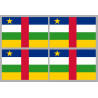 Drapeau République centrafricaine - 4 stickers - 9.5 x 6.3 cm - Sticker/autocollant