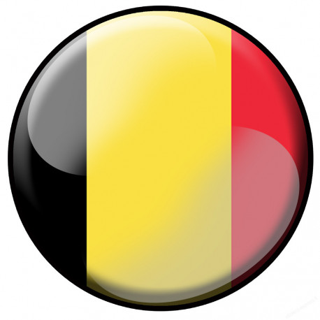 drapeau Belge rond - 15cm - Sticker/autocollant
