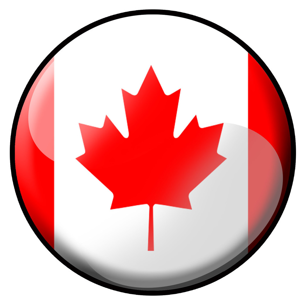 drapeau Canadien rond - 5cm - Sticker/autocollant
