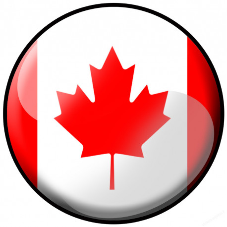 Sticker / autocollants : drapeau Canadien rond - 5cm