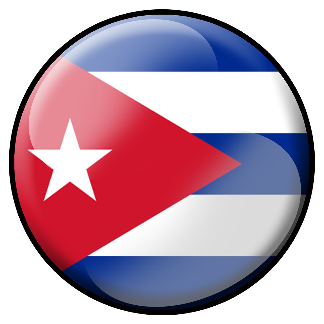 drapeau Cubain rond - 10cm - Sticker/autocollant