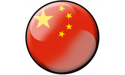 drapeau Chinois rond - 15cm - Sticker/autocollant