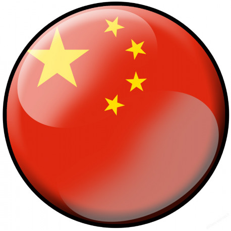 drapeau Chinois rond - 5cm - Sticker/autocollant