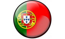 drapeau Portugais rond - 20cm - Sticker/autocollant