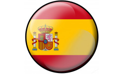 drapeau Espagne rond - 5cm - Sticker/autocollant