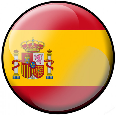 drapeau Espagne rond - 5cm - Sticker/autocollant