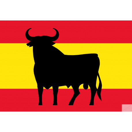 drapeau toro espagnol - 5x3,3cm - Sticker/autocollant