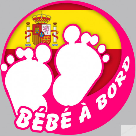 bébé à bord espagnole fille - 15cm - Sticker/autocollant