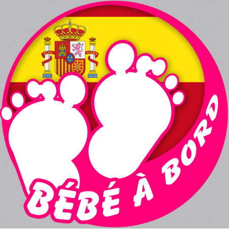 bébé à bord espagnole fille - 15cm - Sticker/autocollant