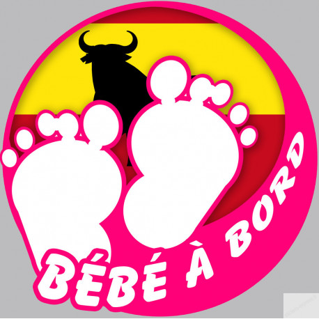 bébé à bord toro fille espagnol - 15cm - Sticker/autocollant