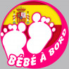 bébé à bord espagnole fille - 10cm - Sticker/autocollant