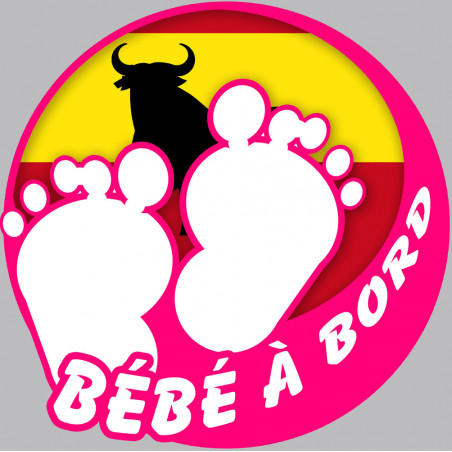 bébé à bord toro fille espagnol - 10cm - Sticker/autocollant