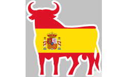 drapeau silhouette toro espagne - 10x10cm - Sticker/autocollant