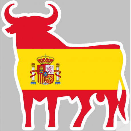 drapeau silhouette toro espagne - 15x15cm - Sticker/autocollant