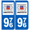 numéro immatriculation 976 (Mayotte) - Sticker/autocollant