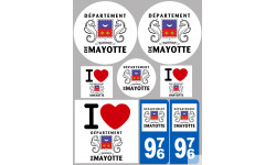 Mayotte - Kit 8 stickers - Sticker/autocollant