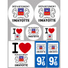 département de Mayotte - Kit 8 stickers - Sticker/autocollant