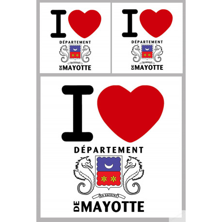 Mayotte - Kit 3 stickers - Sticker/autocollant Mayotte - Kit 3 stickers - Sticker/autocollant