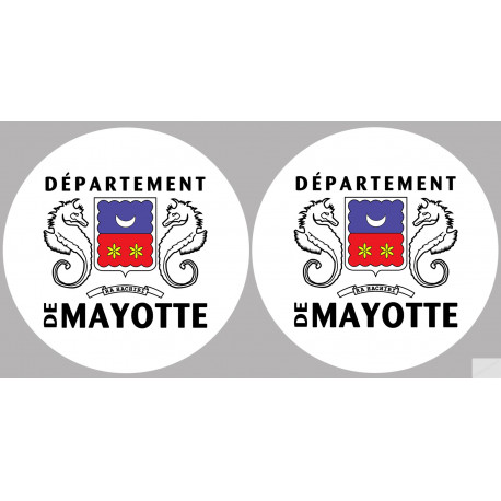 département de Mayotte - Kit 2 stickers 10cm - Sticker/autocollant