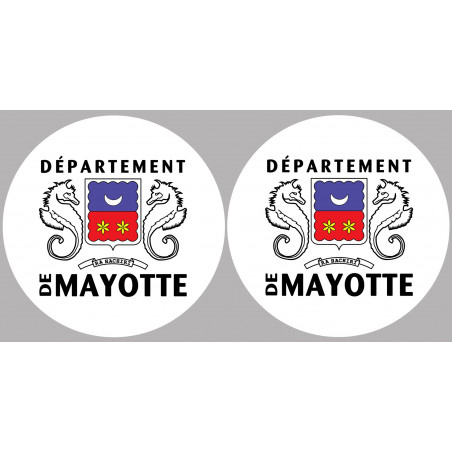 département de Mayotte - Kit 2 stickers 10cm - Sticker/autocollant