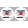 département de Mayotte - Kit 2 stickers 10cm - Sticker/autocollant