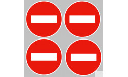 sens interdit - 4 stickers de 10cm - Sticker/autocollant