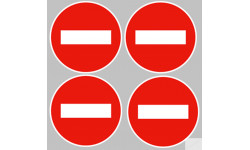 sens interdit - 4fois 5cm - Sticker/autocollant