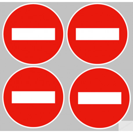 sens interdit - 4fois 5cm - Sticker/autocollant