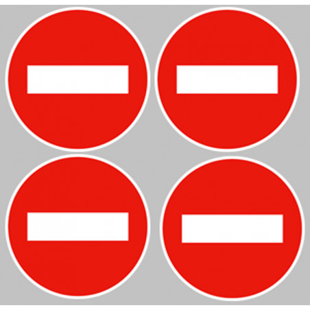 sens interdit - 4fois 5cm - Sticker/autocollant