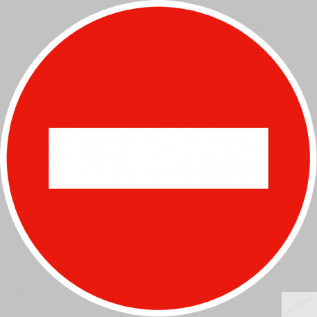 sens interdit - 10cm - Sticker/autocollant