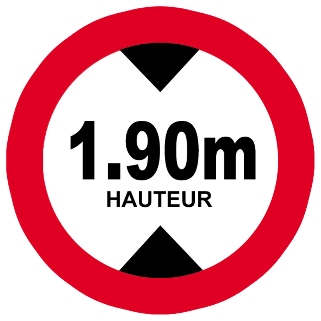 hauteur de passage maximum 1.90m - 5cm - Sticker/autocollant