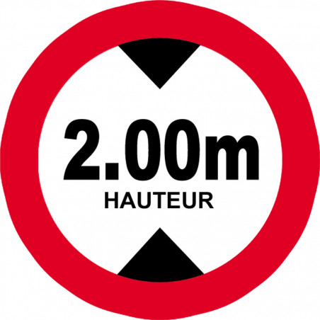 hauteur de passage maximum 2.00m - 5cm - Sticker/autocollant