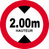 hauteur de passage maximum 2.00m - 5cm - Sticker/autocollant