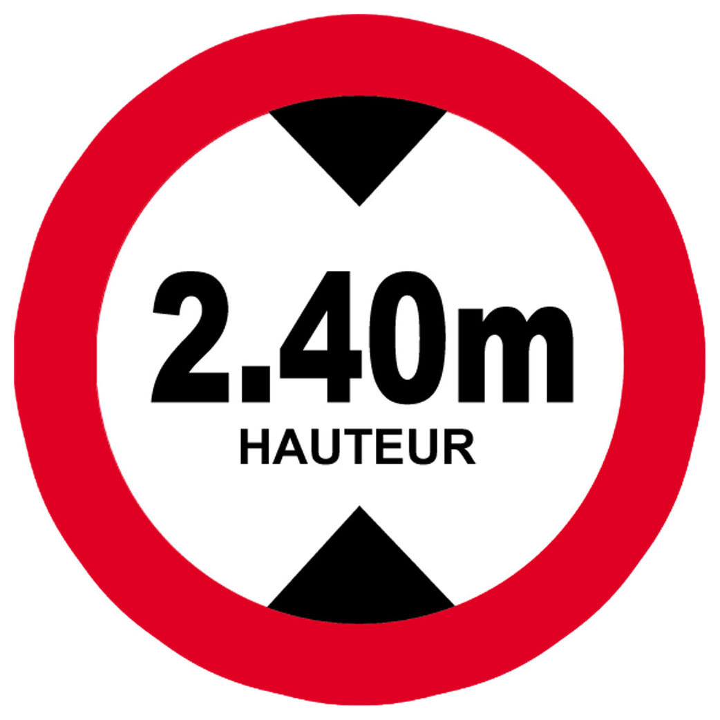 hauteur de passage maximum 2.40m - 5cm - Sticker/autocollant