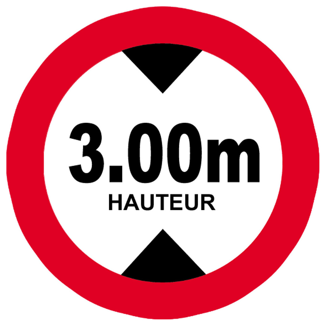 hauteur de passage maximum 3m - 5cm - Sticker/autocollant