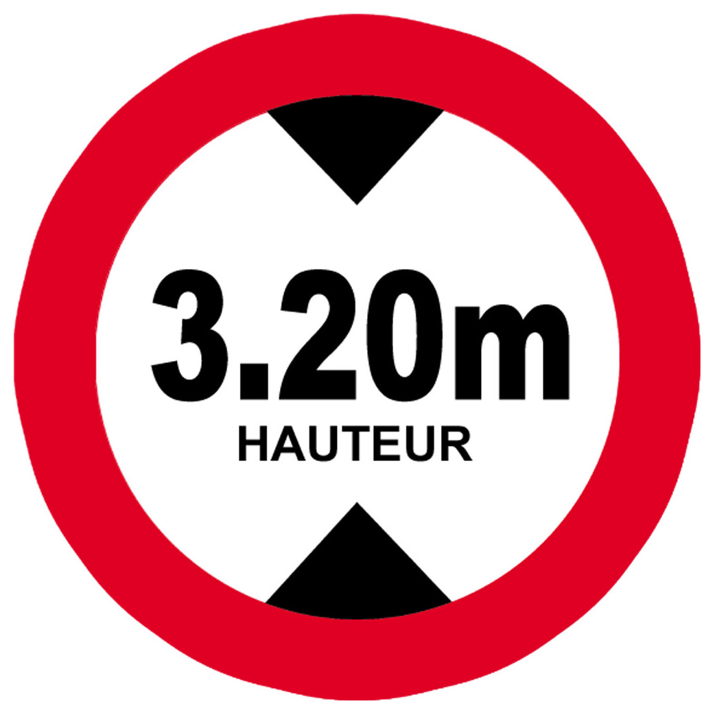 hauteur de passage maximum 3.20m - 5cm - Sticker/autocollant