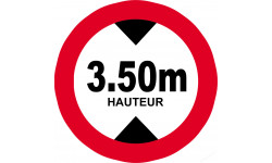 hauteur de passage maximum 3.50m - 20cm - Sticker/autocollant