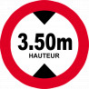 hauteur de passage maximum 3.50m - 15cm - Sticker/autocollant
