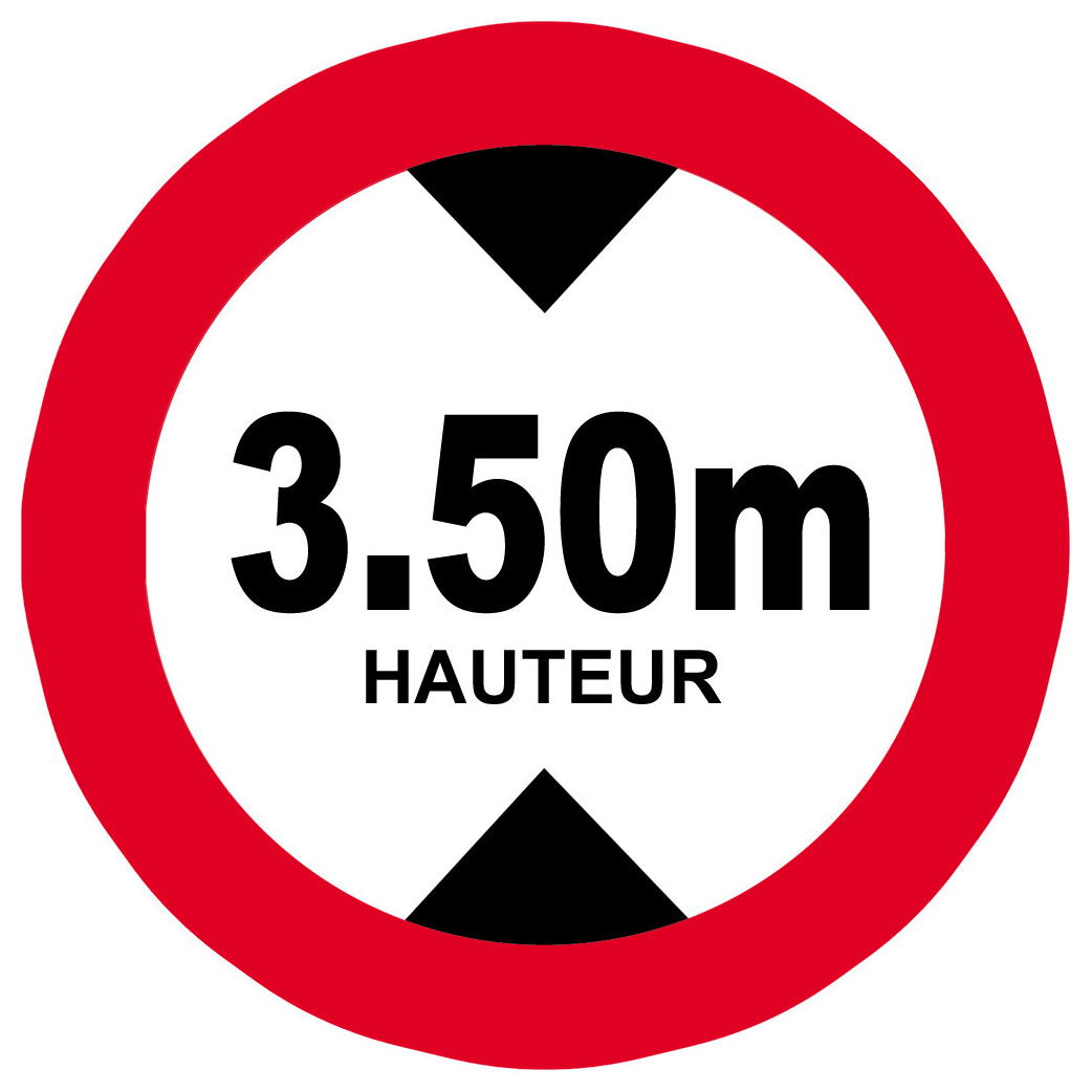 hauteur de passage maximum 3.50m - 10cm - Sticker/autocollant