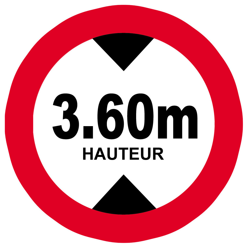hauteur de passage maximum 3.60m - 20cm - Sticker/autocollant