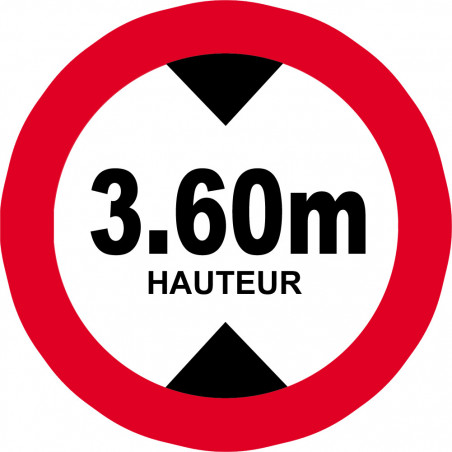 hauteur de passage maximum 3.60m - 20cm - Sticker/autocollant