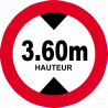 hauteur de passage maximum 3.60m - 20cm - Sticker/autocollant