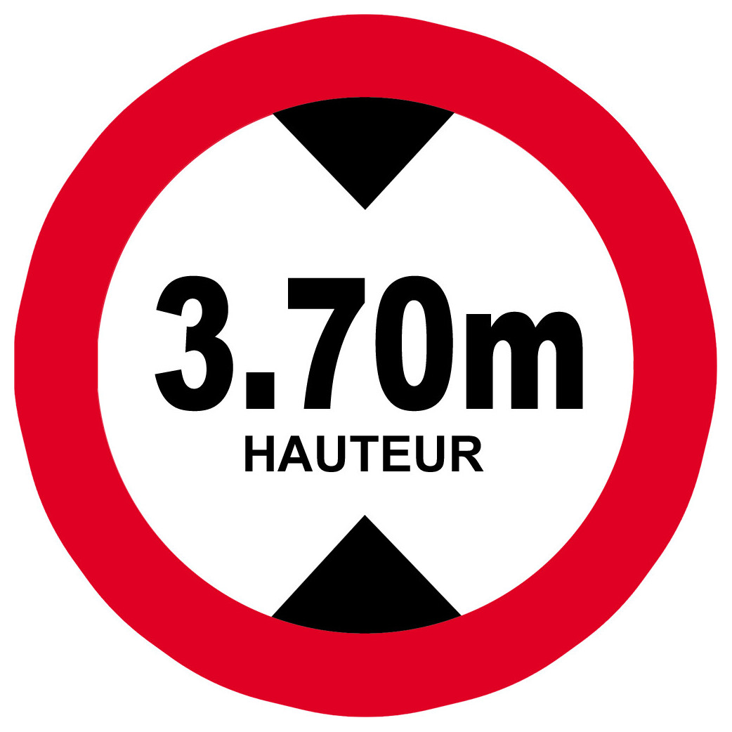 hauteur de passage maximum 3.70m - 15cm - Sticker/autocollant