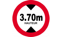 hauteur de passage maximum 3.70m - 15cm - Sticker/autocollant