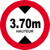 hauteur de passage maximum 3.70m - 15cm - Sticker/autocollant