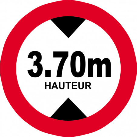 hauteur de passage maximum 3.70m - 10cm - Sticker/autocollant