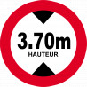 hauteur de passage maximum 3.70m - 10cm - Sticker/autocollant