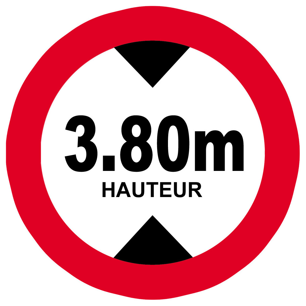 hauteur de passage maximum 3.80m - 20cm - Sticker/autocollant