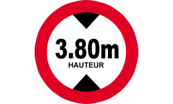 hauteur de passage maximum 3.80m - 20cm - Sticker/autocollant